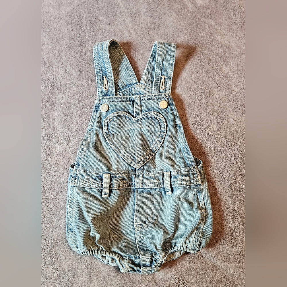 Old Navy Denim Heart Pocket Baby Overalls